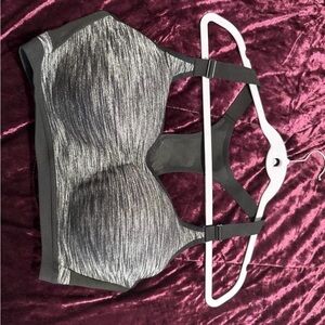 Seamless Space-Dye Racerback Sports Bra - Gray